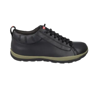 Camper K300285 Men's Leather Sneaker Shoes with Elastic Laces Black
