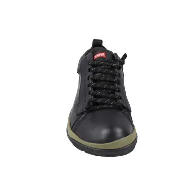 Camper K300285 Zapatos Sneaker de Piel con Cordones Elásticos Hombre Negro