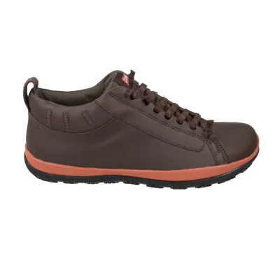 Camper K300285 Herren Sneaker-Schuhe Leder mit elastischen Schnürsenkeln Braun