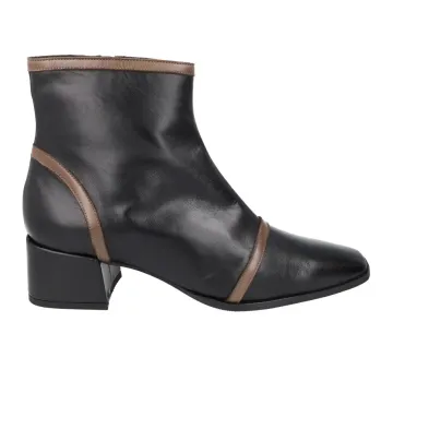 Barminton 17020 Botines de Piel con Tiras Combinadas y Cremallera Mujer