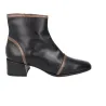 Barminton 17020 Stivaletti in Pelle con Strisce a Contrasto e Zip Donna