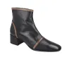 Barminton 17020 Bottines en Cuir avec Bandes Contrastées et Zip pour Femme