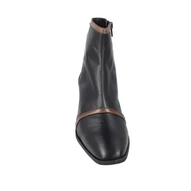 Barminton 17020 Botines de Piel con Tiras Combinadas y Cremallera Mujer