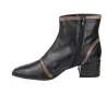 Barminton 17020 Botines de Piel con Tiras Combinadas y Cremallera Mujer