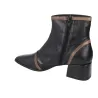 Barminton 17020 Stivaletti in Pelle con Strisce a Contrasto e Zip Donna