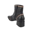 Barminton 17020 Botines de Piel con Tiras Combinadas y Cremallera Mujer