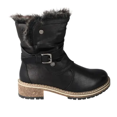 Kimberfeel Tania Bottines d'Hiver avec Fausse Fourrure, Boucle et Zip Femme