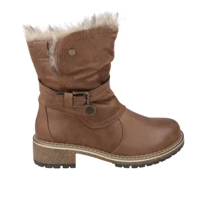 Kimberfeel Tania Damen Winter-Stiefeletten mit Fell und Schnalle