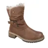 Kimberfeel Tania Women's Winter Ankle Boots with Fur Trim, Buckle and Zip