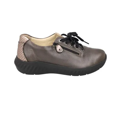 Suave 3758 Damen-Freizeitschuhe aus Leder mit Schnürung und Reißverschluss