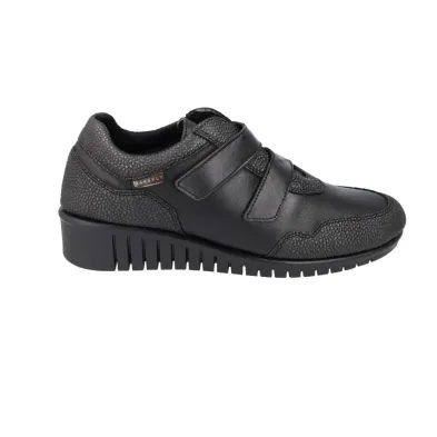 Suave 6106 Scarpe Casual da Donna in Pelle con Doppio Velcro e Zeppa