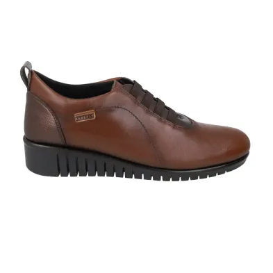 Suave 6108 Chaussures Casual en Cuir à Lacets Élastiques et Semelle Compensée