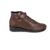 Suave 6109 Bottines Basses en Cuir à Lacets Élastiques et Velcro pour Femme