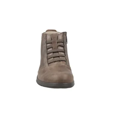 Suave 3611 Botines Cordones Elásticos Cremallera Piel Mujer Cinder Coyote