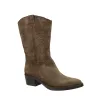 Viguera 8024 Stivali Texani Camoscio Pelle Ricamati Donna Testa Tabac