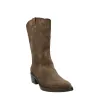 Viguera 8024 Botas Camperas Tejanas Piel Ante Bordadas Mujer Testa Tabac