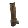 Viguera 8024 Botas Camperas Tejanas Piel Ante Bordadas Mujer Testa Tabac