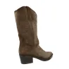 Viguera 8024 Stivali Texani Camoscio Pelle Ricamati Donna Testa Tabac