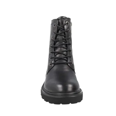 Carmela 164337 Botines Militares Piel Cordones Cremallera Mujer Negro