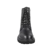 Carmela 164337 Stivaletti Anfibi Pelle Lacci Zip Donna Nero Suola Tasselli