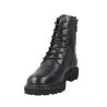 Carmela 164337 Stivaletti Anfibi Pelle Lacci Zip Donna Nero Suola Tasselli