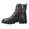 Carmela 164337 Bottines Rangers Cuir Lacets Zip Femme Noir Semelle Crampons