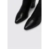 Wonders M-5443 Black Leather Knee-High Boots Block Heel Zip Women's