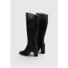 Wonders M-5443 Botas Altas Piel Tacón Cuadrado Cremallera Mujer Negro