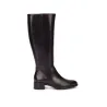 Wonders D-1811 Black Leather Knee-High Boots Low Heel Zip Women's
