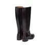 Wonders D-1811 Bottes Hautes Cuir Talon Bas Zip Femme Noir Classique