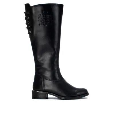 Carmela 164010 Damen Stiefel Leder Rückenschnürung Reißverschluss Schwarz Braun