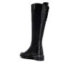 Carmela 164010 Leather Knee-High Boots Back Lacing Zip Women's Black Brown