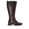 Carmela 164010 Stivali Alti Pelle Laccio Posteriore Zip Donna Nero Marrone