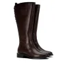 Carmela 164010 Bottes Hautes Cuir Laçage Arrière Zip Femme Noir Marron