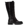 Carmela 164358 Bottes Rangers Hautes Cuir Effet Croco Lacets Zip Femme Marron