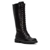 Carmela 164358 Botas Militares Altas Piel Coco Cordones Cremallera Mujer Marrón