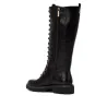 Carmela 164358 Botas Militares Altas Piel Coco Cordones Cremallera Mujer Marrón