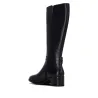Carmela 164164 Stivali Pelle Fibbia Laterale Tacco Quadrato Donna Nero Marrone