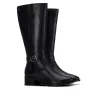 Carmela 164164 Botas Altas Piel Hebilla Lateral Tacón Medio Mujer Negro Marrón