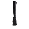 Carmela 164164 Botas Altas Piel Hebilla Lateral Tacón Medio Mujer Negro Marrón