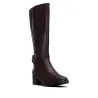 Carmela 164164 Stivali Pelle Fibbia Laterale Tacco Quadrato Donna Nero Marrone