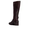 Carmela 164164 Leather Knee-High Boots Side Buckle Block Heel Women Black Brown