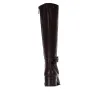 Carmela 164164 Leather Knee-High Boots Side Buckle Block Heel Women Black Brown