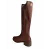Patricia Miller 6406 Leather Knee-High Riding Boots Low Heel Women Black Brown