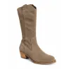 Patricia Miller 6951 Stivali Texani Pelle Tacco Quadrato Donna Cowboy Nero Taupe