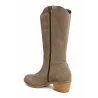 Patricia Miller 6951 Stivali Texani Pelle Tacco Quadrato Donna Cowboy Nero Taupe