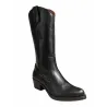 Patricia Miller 6951 Bottes Western Cuir Talon Carré Femme Cowboy Noir Taupe
