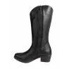 Patricia Miller 6951 Bottes Western Cuir Talon Carré Femme Cowboy Noir Taupe