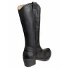 Patricia Miller 6951 Damen Westernstiefel Leder Blockabsatz Cowboy Schwarz Taupe