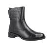 Carmela 164009 Damen Stiefeletten Leder Seitlicher Reißverschluss Schwarz Camel